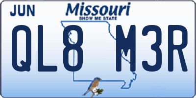 MO license plate QL8M3R