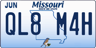 MO license plate QL8M4H
