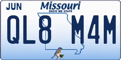 MO license plate QL8M4M