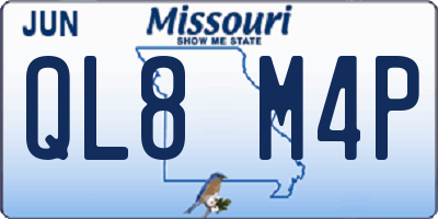 MO license plate QL8M4P