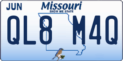 MO license plate QL8M4Q