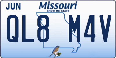 MO license plate QL8M4V