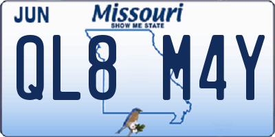 MO license plate QL8M4Y