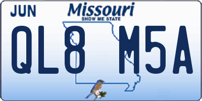 MO license plate QL8M5A