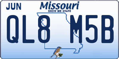 MO license plate QL8M5B