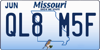 MO license plate QL8M5F