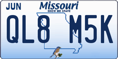 MO license plate QL8M5K