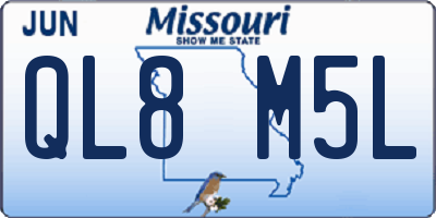 MO license plate QL8M5L