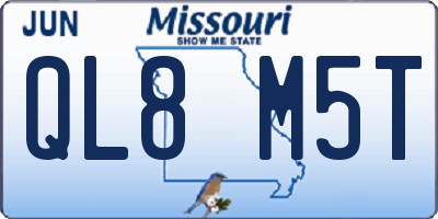 MO license plate QL8M5T