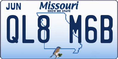 MO license plate QL8M6B