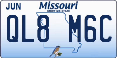 MO license plate QL8M6C