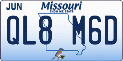 MO license plate QL8M6D