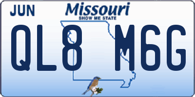MO license plate QL8M6G