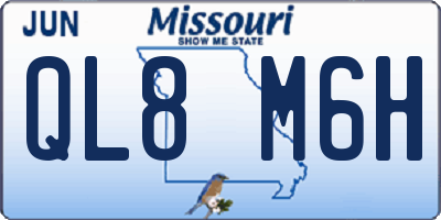 MO license plate QL8M6H