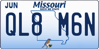 MO license plate QL8M6N