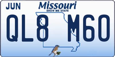 MO license plate QL8M6O