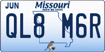 MO license plate QL8M6R