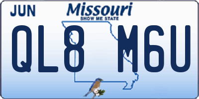 MO license plate QL8M6U