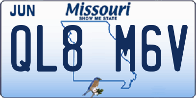 MO license plate QL8M6V