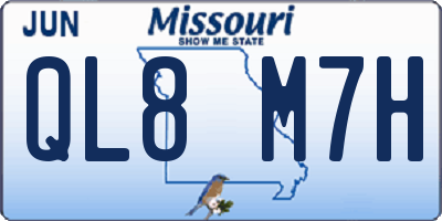 MO license plate QL8M7H