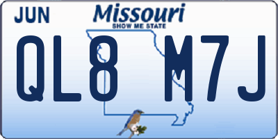 MO license plate QL8M7J