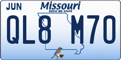 MO license plate QL8M7O