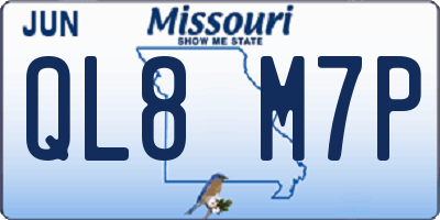 MO license plate QL8M7P