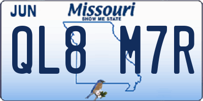 MO license plate QL8M7R