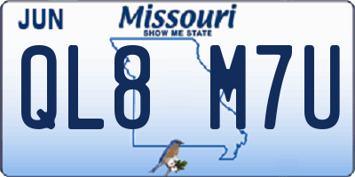 MO license plate QL8M7U