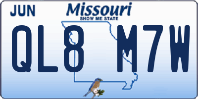 MO license plate QL8M7W