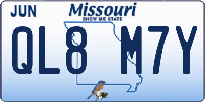 MO license plate QL8M7Y