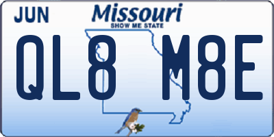 MO license plate QL8M8E