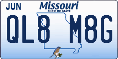 MO license plate QL8M8G