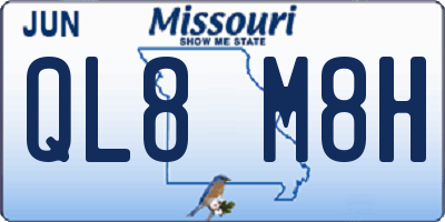 MO license plate QL8M8H