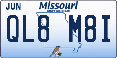 MO license plate QL8M8I