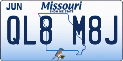 MO license plate QL8M8J
