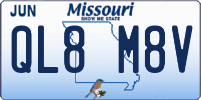 MO license plate QL8M8V