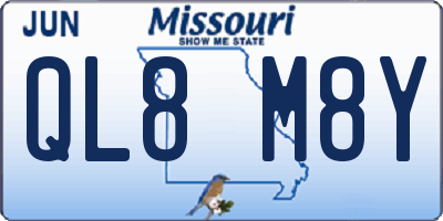 MO license plate QL8M8Y
