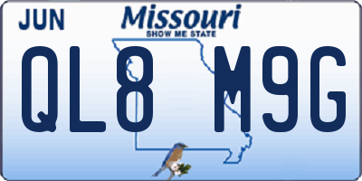MO license plate QL8M9G