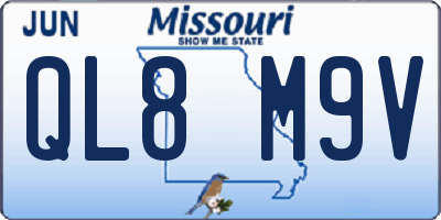 MO license plate QL8M9V