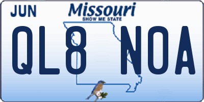 MO license plate QL8N0A