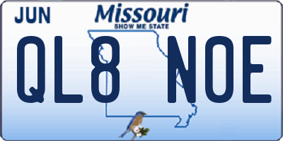 MO license plate QL8N0E