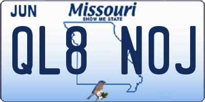 MO license plate QL8N0J