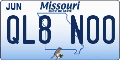 MO license plate QL8N0O