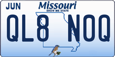 MO license plate QL8N0Q