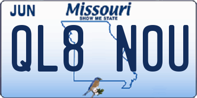 MO license plate QL8N0U