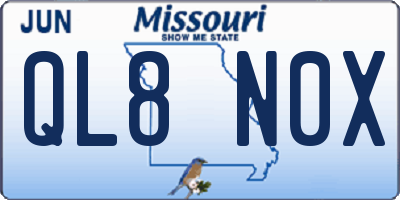 MO license plate QL8N0X