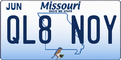 MO license plate QL8N0Y