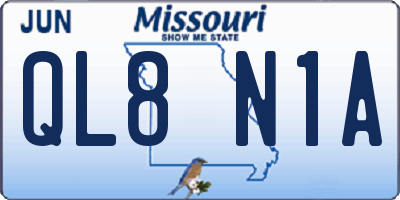 MO license plate QL8N1A