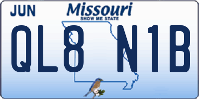 MO license plate QL8N1B